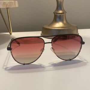 Quay Australia Pink Gradient Aviator Sunglasses
